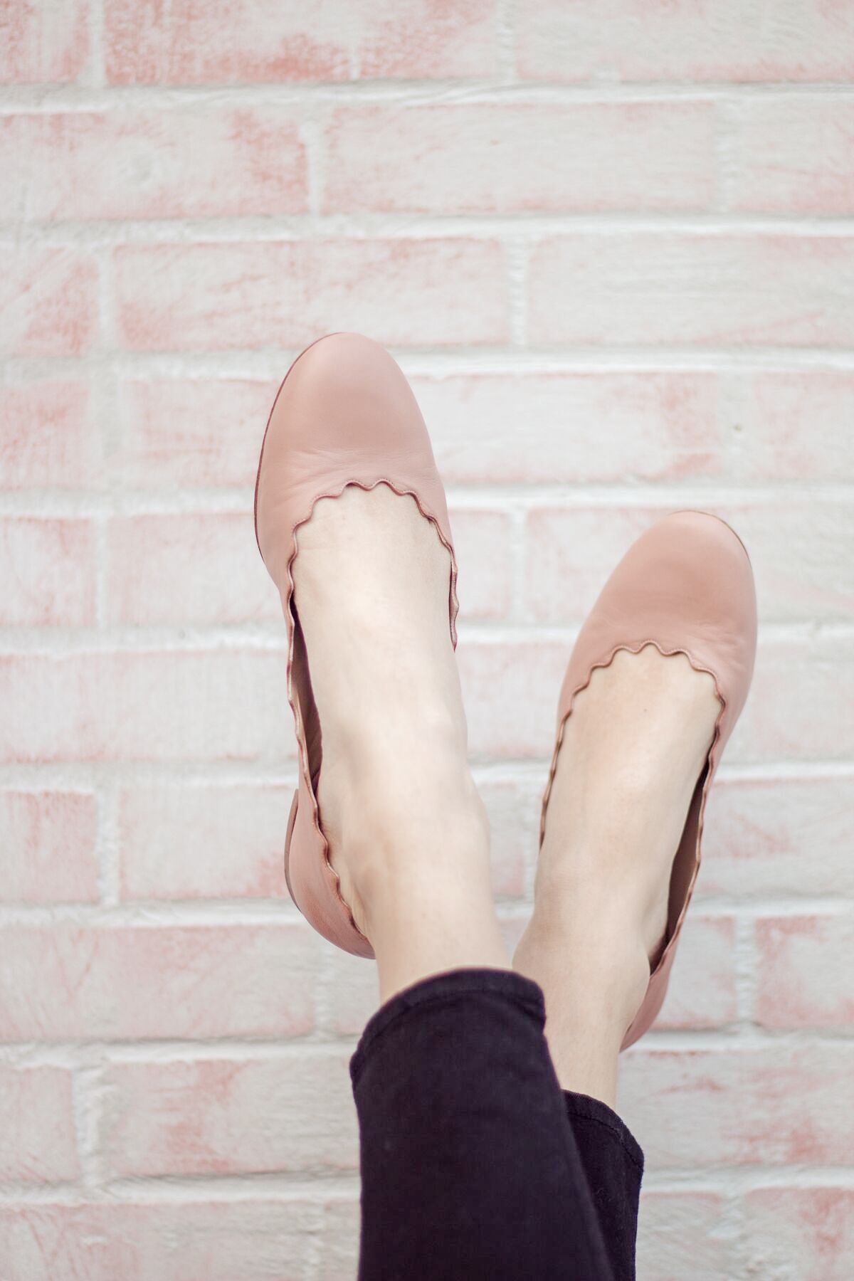 chloe scalloped ballet flats